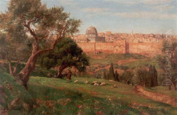 Blick Vom Olberg Auf Jerusalem Mit Dem Felsendom - view 1