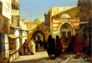 Scene De Marche A Jerusalem by Georg Macco