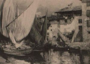 Hafen Am Gardasee: Fischerboote Am Mittag