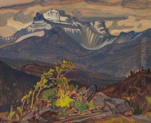 Distant Mountain From Divide Near Hector, Bc by James Edward Hervey MacDonald