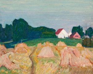 Sunset At Thornhill (sketches In A Wheat Field) by James Edward Hervey MacDonald