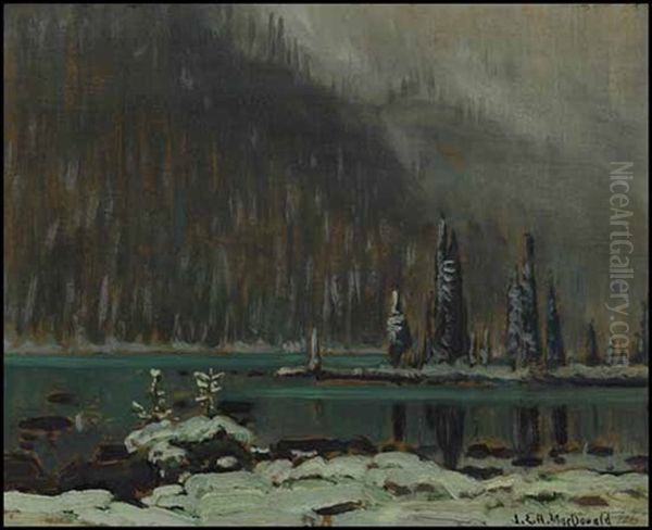 Snow, Lake O'hara - view 1