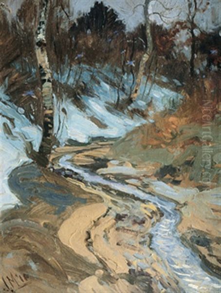 Early Spring Run-off At Dusk - view 1