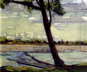 Log Booms At Coboconk, Ont. by James Edward Hervey MacDonald