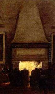 'arts & Letters' Club Members Seated By The Fire by James Edward Hervey MacDonald