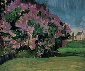 Lilac Bush At Thornhill House by James Edward Hervey MacDonald