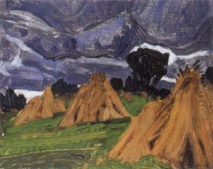 Cloudy Evening (sketches In A Wheat Field) by James Edward Hervey MacDonald