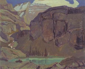 Cliffs And Mountain Lake On Oesa Trail