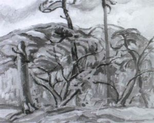 Larches, Mountain Lake by James Edward Hervey MacDonald