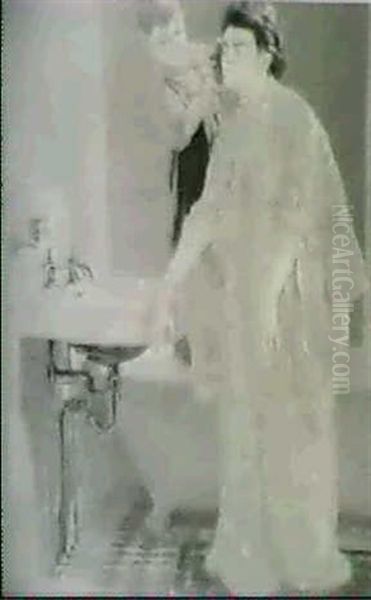 Boy Washing His Mother's Face - view 1
