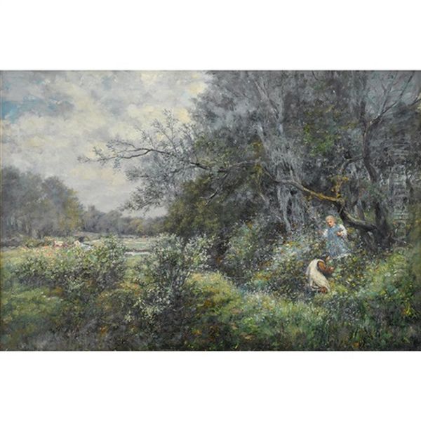 Children At Play In A Carmunnock Landscape - view 1
