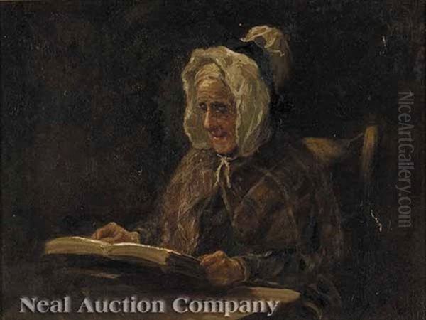 Portrait Of An Elderly Woman Reading - view 1