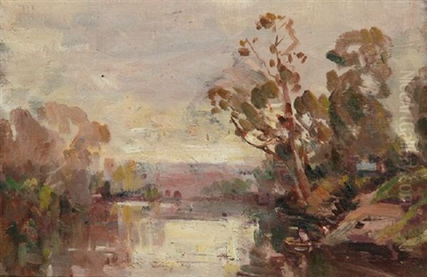 Winter On The River Ivanhoe (+ Beach Scene; Verso) - view 1