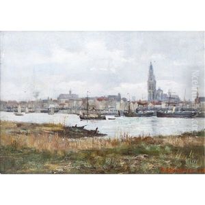 View Of Antwerp Cathedral From The Scheldt