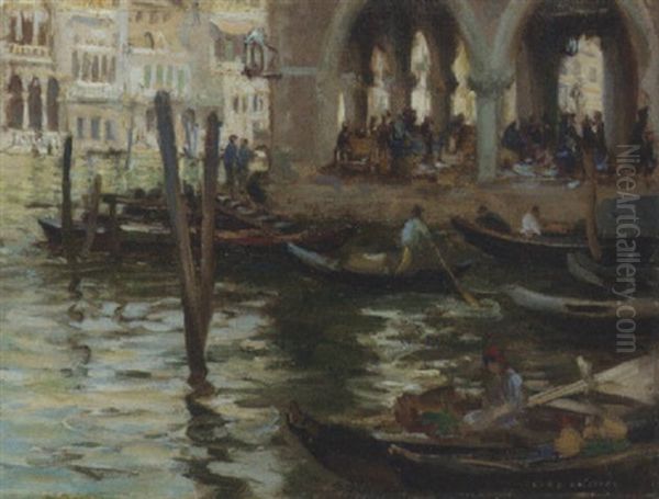 Gondolas On A Venetian Backwater - view 1