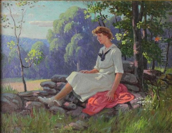 Seated Woman In Landscape - view 1
