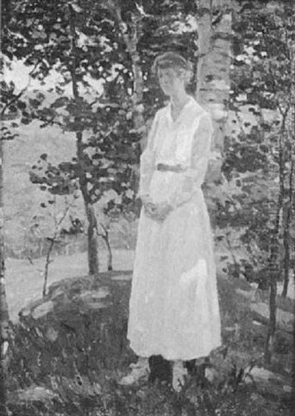 Woman In Wooded Setting - view 1