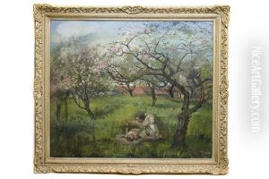 Children Playing In An Orchard