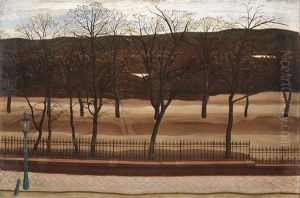 Stromovka Park And Half-nude - Double-sided Painting by Svatopluk Machal