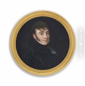 A Young Captain Of A Chasseurs-a-cheval Regiment (2nd Or 11th), In Red-piped Green Uniform With Silver Buttons, Silver Epaulette And Black Stock