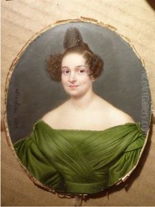 Portrait De Dame A La Robe Verte by Ferdinand Machera