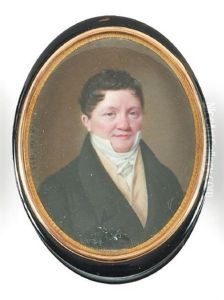 Portrait D'homme A La Redingote Anthracite Et Au Gilet Creme
