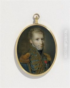 A Young General Or Marshal, In Blue Uniform With Gold Laurel Embroidery And Buttons, Gold Epaulettes And Aiguillettes, Black Stock, White Linen Shirt With Stand-collar A Young General Or Marshal, In Blue Uniform With Gold Laurel Embroidery And Buttons, Gold Epaulettes And Aiguillettes, Black Stock, White Linen Shirt With Stand-collar