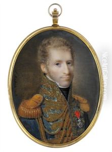 A Young General Or Marshal In Blue Uniform With Gold Laurel Embroidery