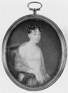 A Lady (wife Of La Marechale Regnaults De St. Jean D'angely?) Seated, In White Dress With Lace Trim