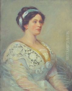 Portrait Of A Lady In A Light Blue Gown Portrait Of A Lady In A Light Blue Gown