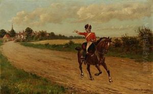 A Soldier On Horseback Leaving His Love