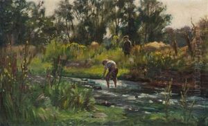 Jumping Trout On Gifford Water by William Darling MacKay