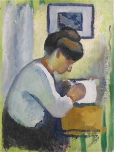 Schreibende Frau (woman Writing) by August Macke