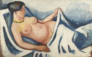 Akt Liegend (reclining Nude) by August Macke