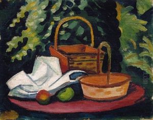 Stilleben Mit Korben by August Macke