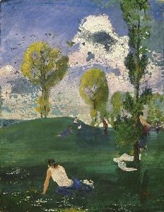 Landschaft Mit Antiken Figuren