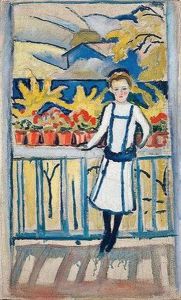 Madchen Am Balkon I, Tegernsee by August Macke