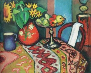 Stilleben With Sonnenblumen Ii by August Macke