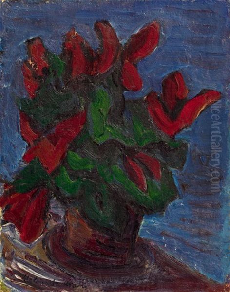Blumenstilleben Mit Roten Bluten (alpenveilchen) - view 1