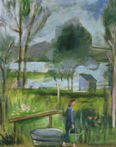 Blick Vom Haus Des Kunstlers Auf Wiese Und Bodensee by Helmuth Macke