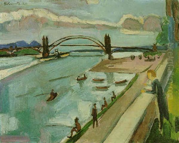 Rheinbrucke Bei Krefeld - view 1