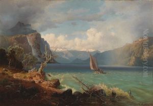 Approaching Storm On The Wallersee by Bernhard Karl Mackeldey