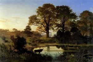 Autumn Landscape With Deers Autumn Landscape With Deers