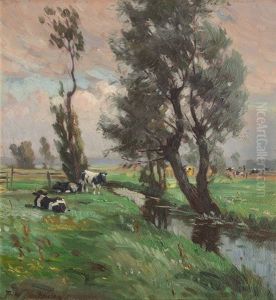 Cows By A Creek