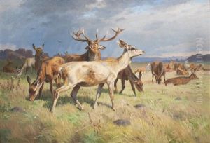 Hirschrudel by Adolf Heinrich Mackeprang