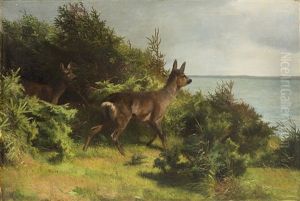 Paesaggio Con Cerbiatti by Adolf Heinrich Mackeprang
