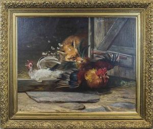 Fox In The Hen House by Adolf Heinrich Mackeprang