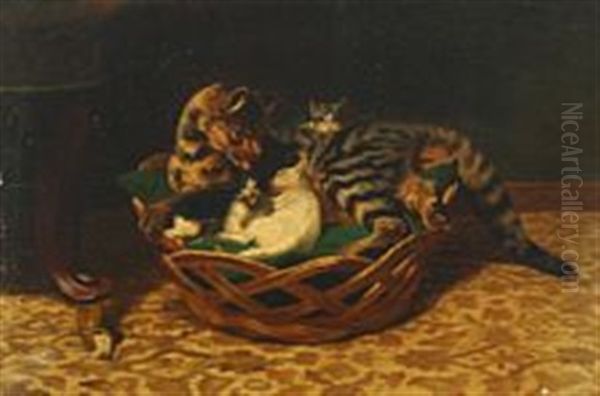 A Cat With Her Kittens - view 1