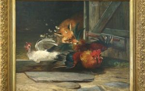 The Fox In The Hen House by Adolf Heinrich Mackeprang