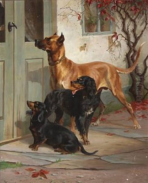 Dogs In Front Of Smakkegaarden In Gentofte - view 1